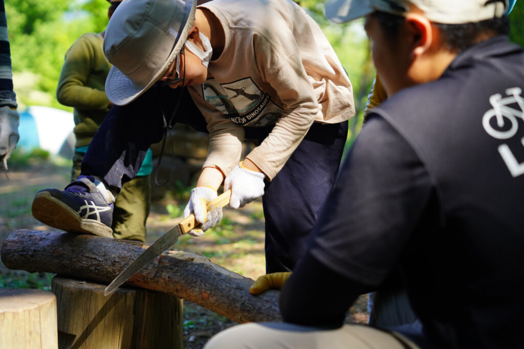 cutting woods